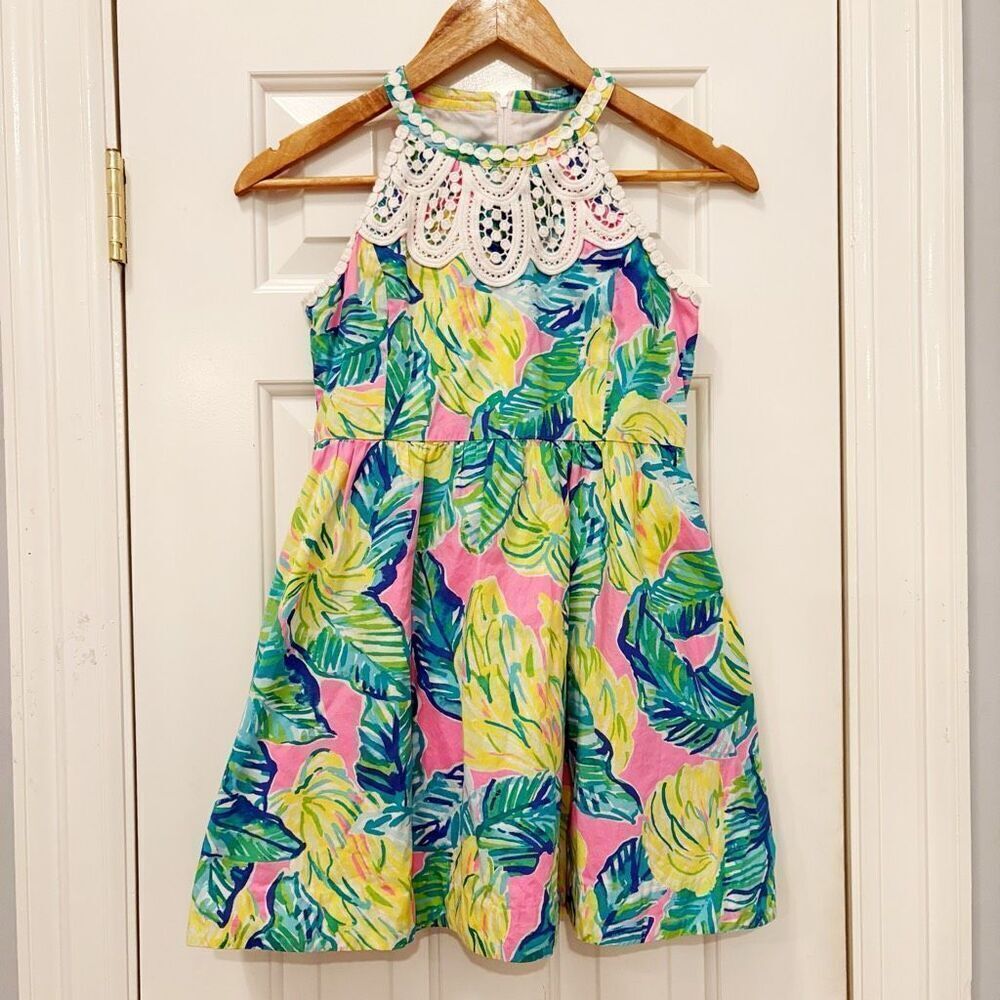 Lilly Pulitzer Girls Size 12 Dress Floral 100% Cotton